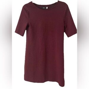 NWOT Burgundy Urban Outfitters Dress Short sleeved textured Size M jewel toned